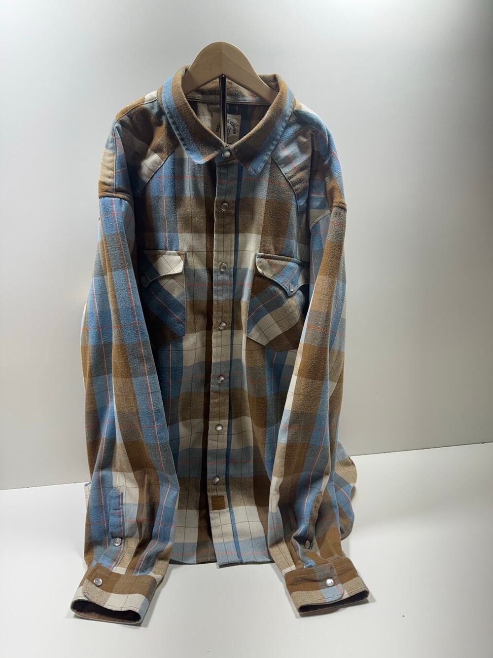 Customized Version Designed By Dubinsky Plaid Pearl Snap Shirt Western Cowboy